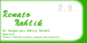 renato nahlik business card