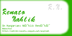 renato nahlik business card